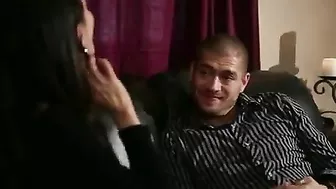 Stepson fucks XXX horny blonde mom in bedroom instead of the brunette