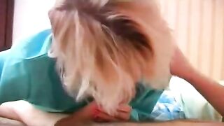 Guy fucks the blonde mom who gives a XXX blowjob while he sleeps