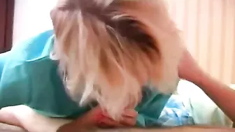 Guy fucks the blonde mom who gives a XXX blowjob while he sleeps