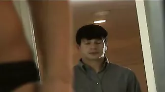 Brunette mom gives a XXX blowjob to her stepson and gets drilled