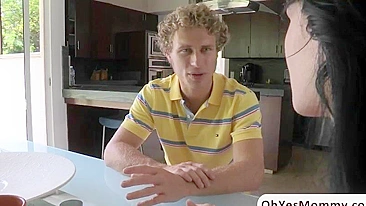 Brunette is drilled and facialized by her stepdaughter's XXX boyfriend