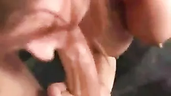 Young man face-fucks mom with big knockers to XXX facial cumshot