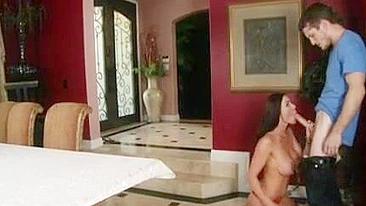 Mom has a XXX twosome with stud behind the back of her stepdaughter