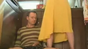 Cute mom obtains sperm on yellow gloves after an awesome XXX handjob