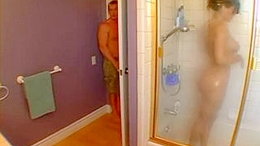 Busty mom catches stepson spying on her and lures guy into XXX affair