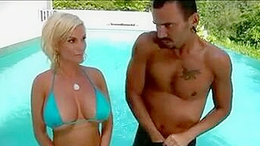 Blonde mom facialized after anal XXX encounter with coach by pool