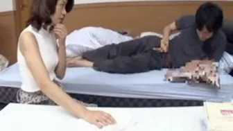 Uptight Japanese mom helps naughty stepson who had ragging XXX boner