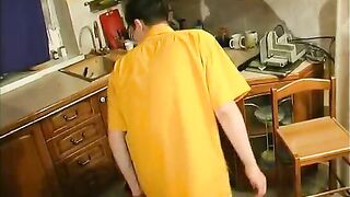 Naughty boy and horny mom have XXX encounter right in the kitchen