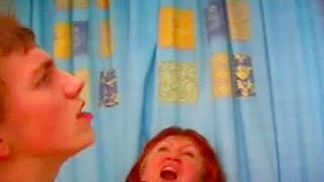 Red-haired mom rewarded with XXX facial after sex with boy in bath