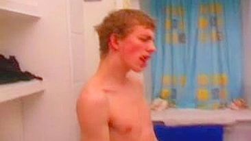 Red-haired mom rewarded with XXX facial after sex with boy in bath