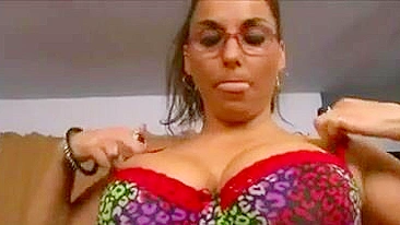 Nerdy mom cheers up her stepson by giving a wonderful XXX blowjob