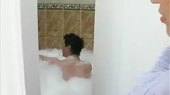 Lucky stepson tempted into XXX affair with horny mom in the bathroom