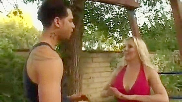 Stud helps GF's mom in garden and gets tricked into XXX quickie