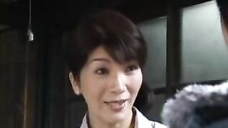 Neighbor's visit ends for Japanese mom with awesome XXX copulation