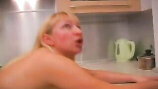 Curvy mom hooks up with hot boy and gets drilled in XXX kitchen