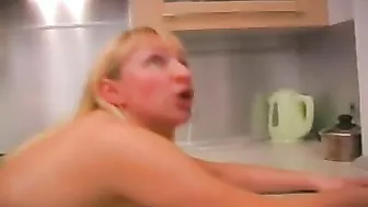 Curvy mom hooks up with hot boy and gets drilled in XXX kitchen