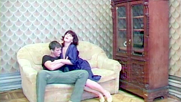 Mom interrupts doing XXX chores thanks to son's friend with boner