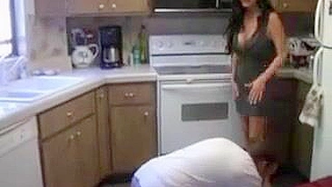 Bitchy mom punished by stepson who fucks her XXX twat in nice poses