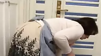 Mature Japanese mom sucks and rides stepson's hard XXX fuckstick