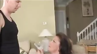 Hot mom rewards stepson with XXX fuck after he gives her massage