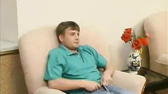 Blond mom catches stepson masturbating and offers her tight XXX ass