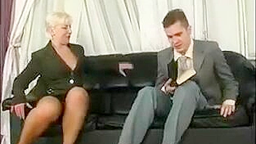 Imperious blond mom has her XXX snatch screwed by new errand boy