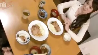 Naughty Japanese stepmom strokes XXX dick of slave using only feet