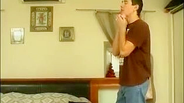 Strict mom punishes stepson by dragging him into XXX encounter on bed