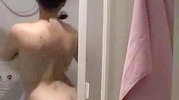 After shower mom with great XXX rack gets nailed by young lover
