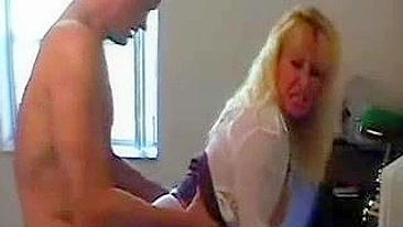 Horny mature permits young colleague to drill her XXX twat in office