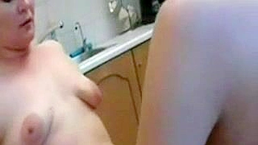 Mature blonde mom and skinny stepson have XXX encounter in kitchen