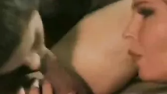 Teen catches busty mom sucking BF's XXX bulge and joins for threeway