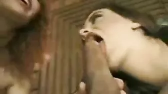 Teen catches busty mom sucking BF's XXX bulge and joins for threeway