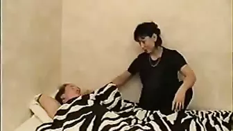 Lucky boy seduced by girlfriend's mom with XXX bush and juicy tits