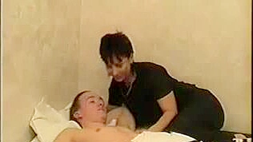 Lucky boy seduced by girlfriend's mom with XXX bush and juicy tits