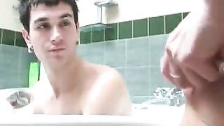 Skilled boy manages to fuck friend's slutty mom in XXX bathroom