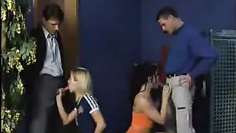 Busty German mom drags stepdaughters into kinky XXX group encounter