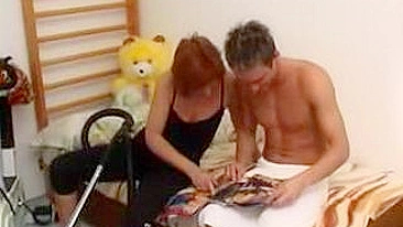 Red-haired mom gladly takes part in taboo XXX affair with stepson