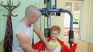 During workout short-haired mom has XXX quickie with personal coach