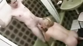 Blonde mom washes stepson in XXX shower then gets drilled by him