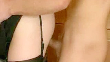 Petite boy has XXX quickie with friend's long-legged mom in kitchen