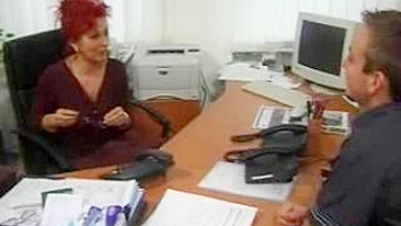 Interview ends for red-haired mom and candidate with intense XXX fuck