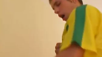 Mature mom takes care of stepson's XXX bulge after his soccer training