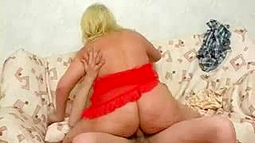 Boy approaches relaxed blond mom and fucks her XXX twat on couch