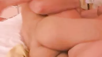 Curvy blonde mom wakes up to have fun with stepson's XXX manhood