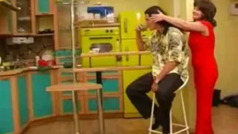 Hot mom surprises stepson and they have XXX encounter in kitchen