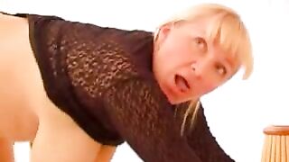 Excited boy stretches blonde mom with saggy XXX melons in nice poses