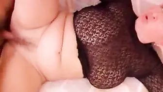 Excited boy stretches blonde mom with saggy XXX melons in nice poses