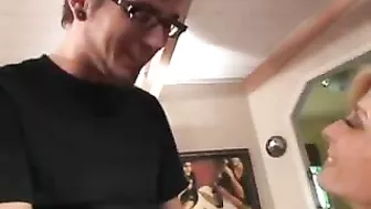 Intelligent blonde mom seduces her son's friend on good XXX session