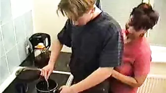 Cock-hungry XXX mom seduces her son-in-law on a quick kitchen sex Cock-hungry XXX mom seduces her son-in-law on a quick kitchen sex